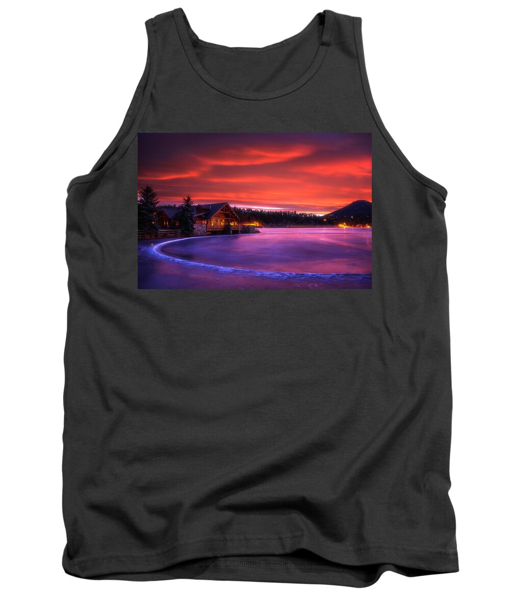 Sunrise Tank Top featuring the photograph Evergreen Lake Sunrise by Darren White