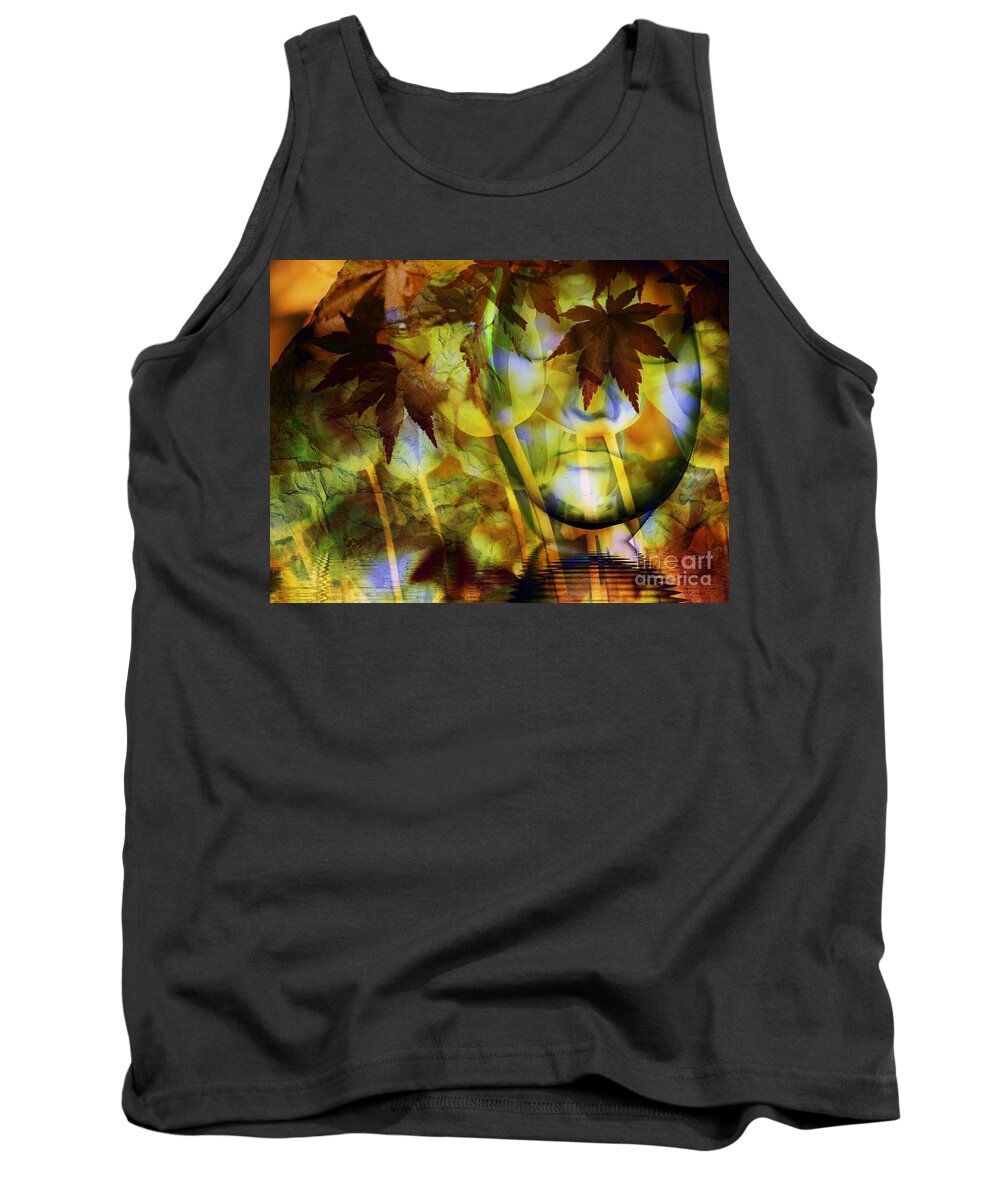 Face Tank Top featuring the digital art Face In the Rock Dreams of Tulips by Elizabeth McTaggart