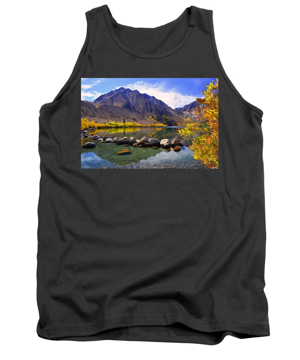 Fall Tank Top featuring the photograph Fall Colors at Convict Lake by Lynn Bauer