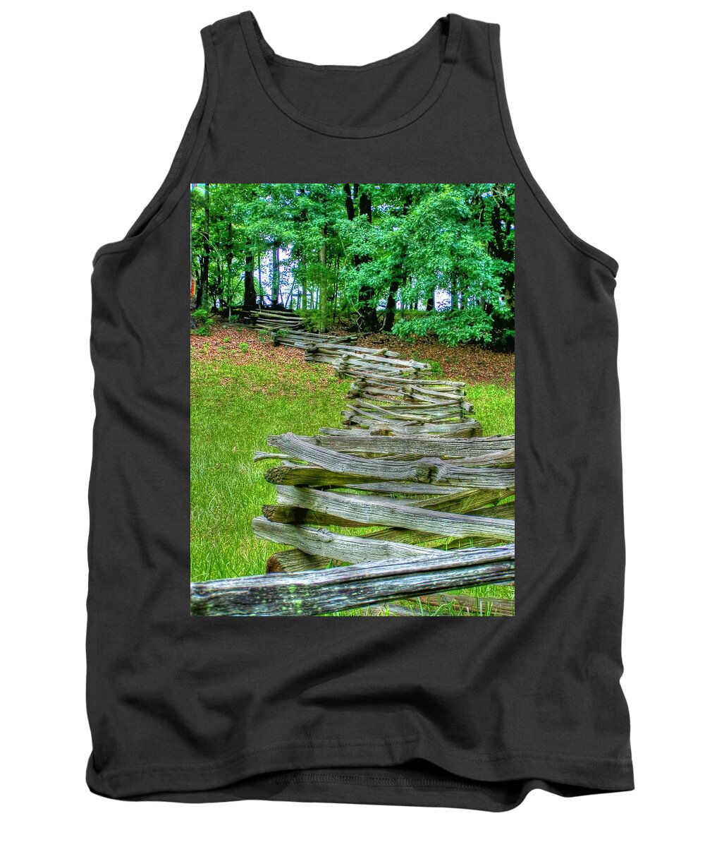 Wooden Tank Top featuring the photograph Fence Line by Dan Stone