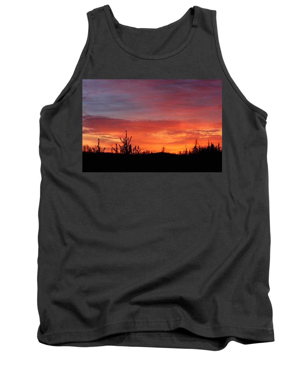 Landscape Tank Top featuring the photograph Fiery Sunset by Lynne McQueen