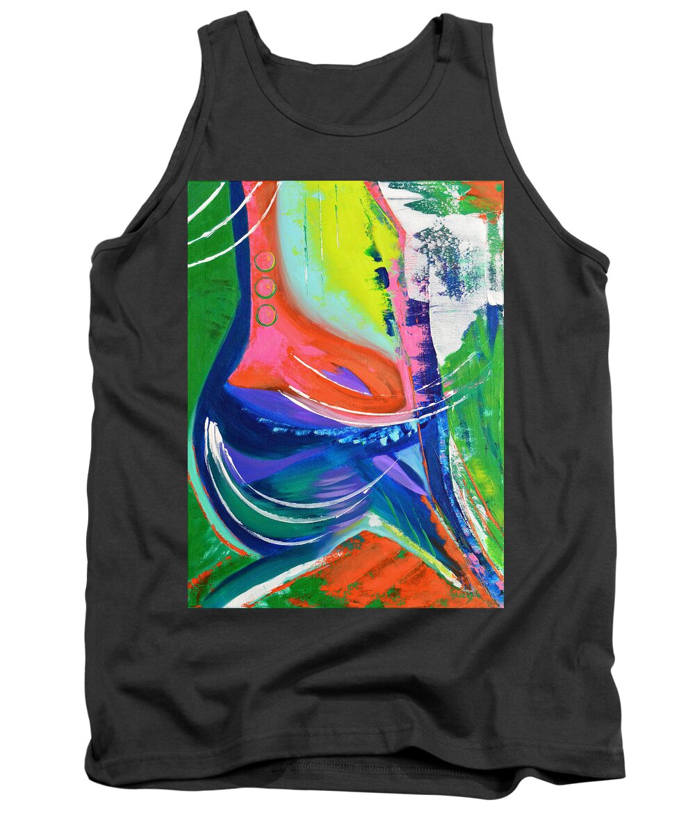 Fiesta Tank Top featuring the painting Fiesta Italia by Donna Blackhall