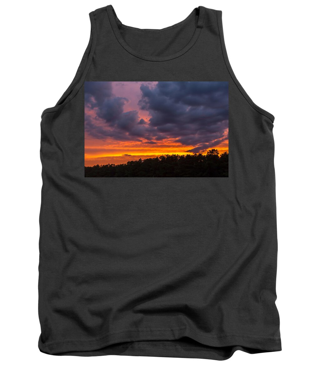Fire In The Sky Tank Top featuring the photograph Fire In The Sky by Terry DeLuco