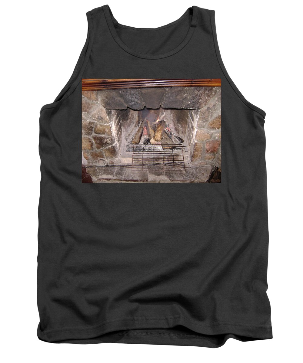 Fireplace Tank Top featuring the photograph Fireplace by Moshe Harboun