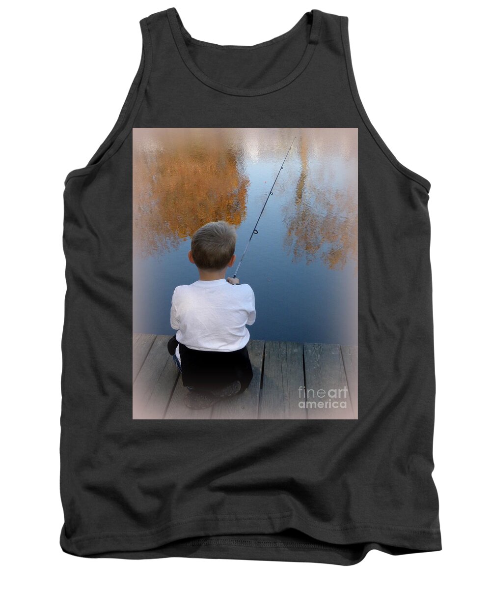 Fishing Tank Top featuring the photograph Fishin' by Lainie Wrightson