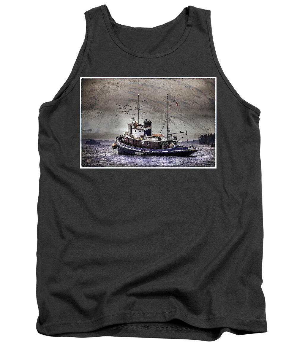Fishing Boat Tank Top featuring the mixed media Fishing boat by Peter V Quenter