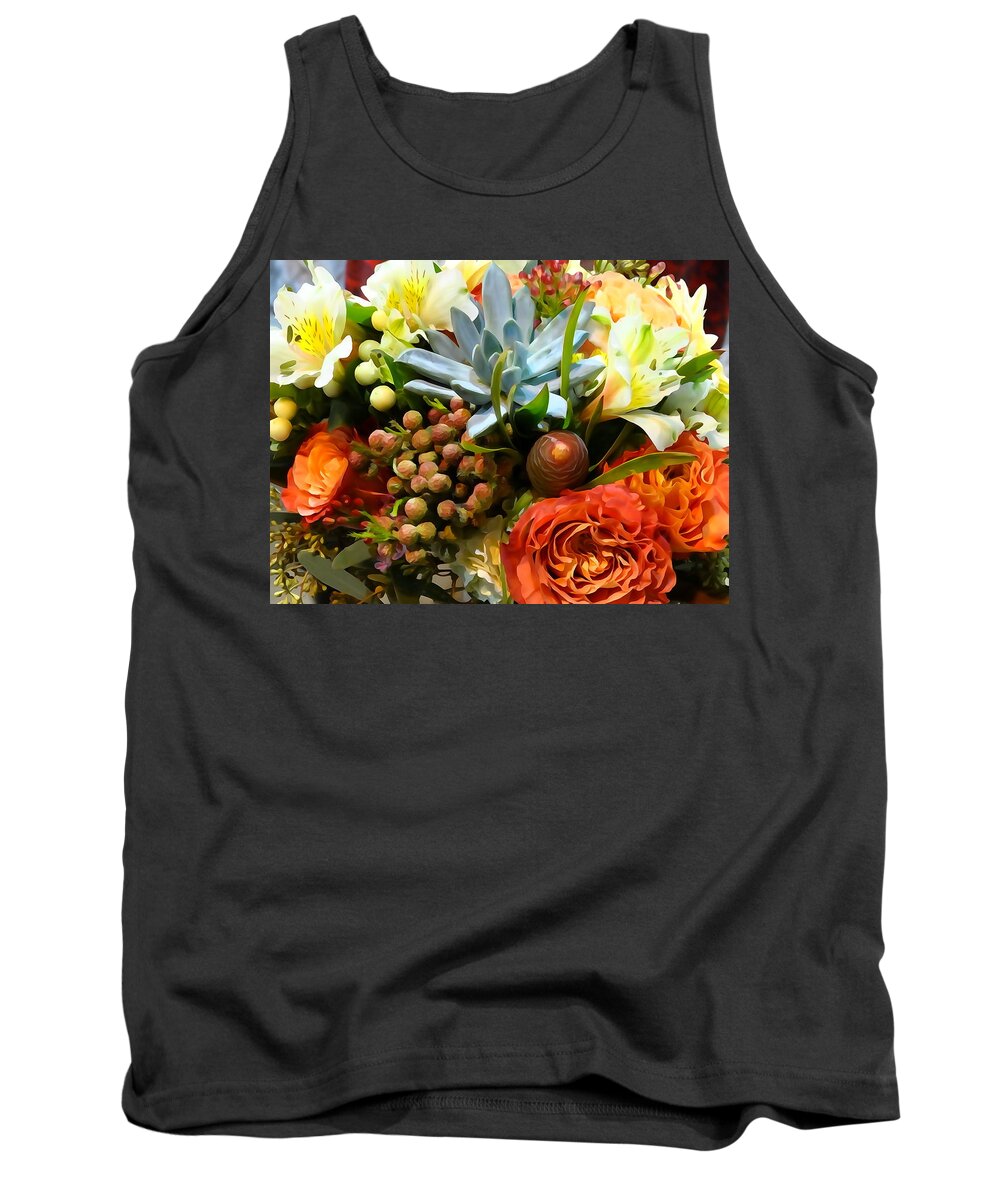 Floral Tank Top featuring the photograph Floral Arrangement 1 by David T Wilkinson