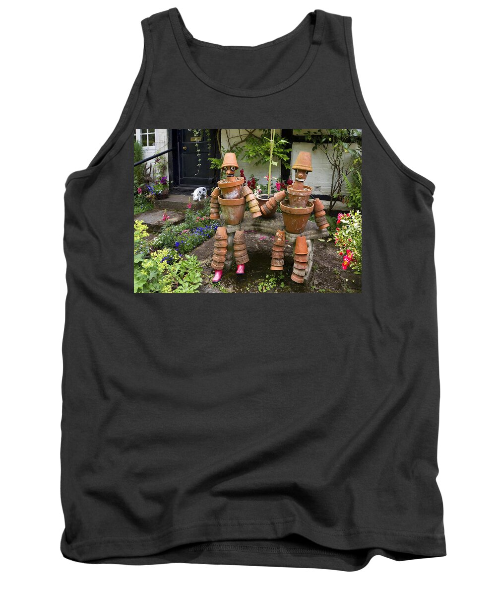 Terra Cotta Tank Top featuring the photograph Flower Pot People by Shirley Mitchell