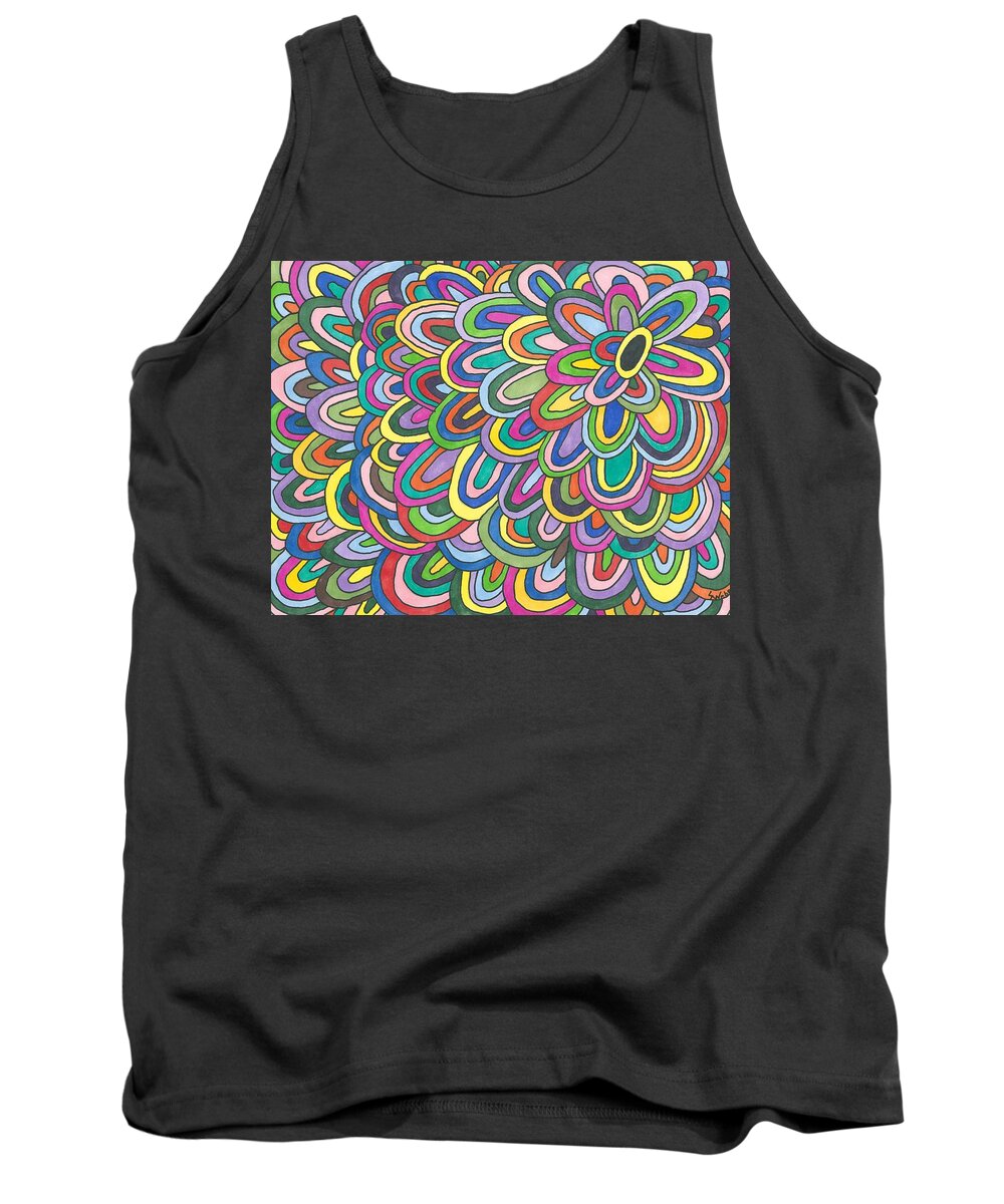 Flower Tank Top featuring the painting Flower Power by Susie Weber