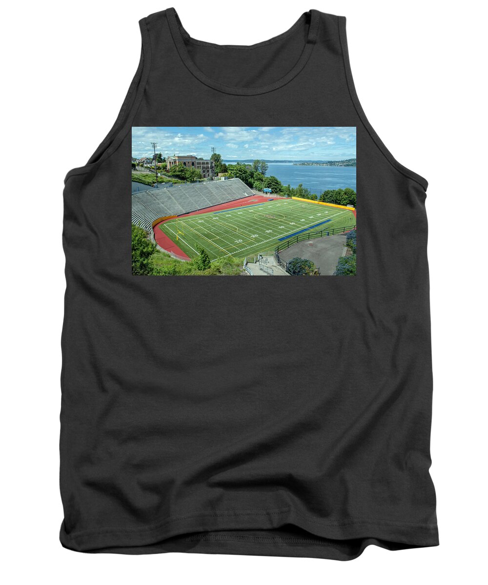 Football Field Tank Top featuring the photograph Football Field by the Bay by Tikvah's Hope