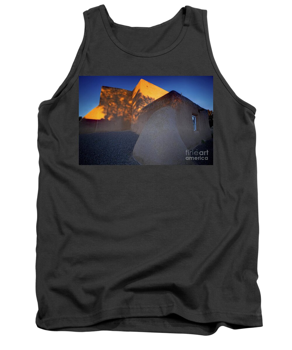 Form And Shadow Tank Top featuring the photograph Form and Shadow--San Francisco de Asis - Color by Gary Holmes