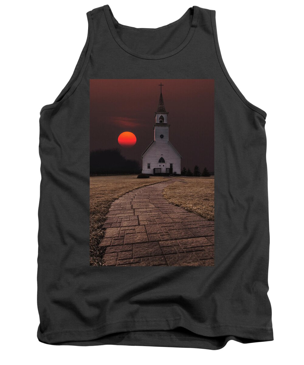Church Tank Top featuring the photograph Fort Belmont Sunset by Aaron J Groen
