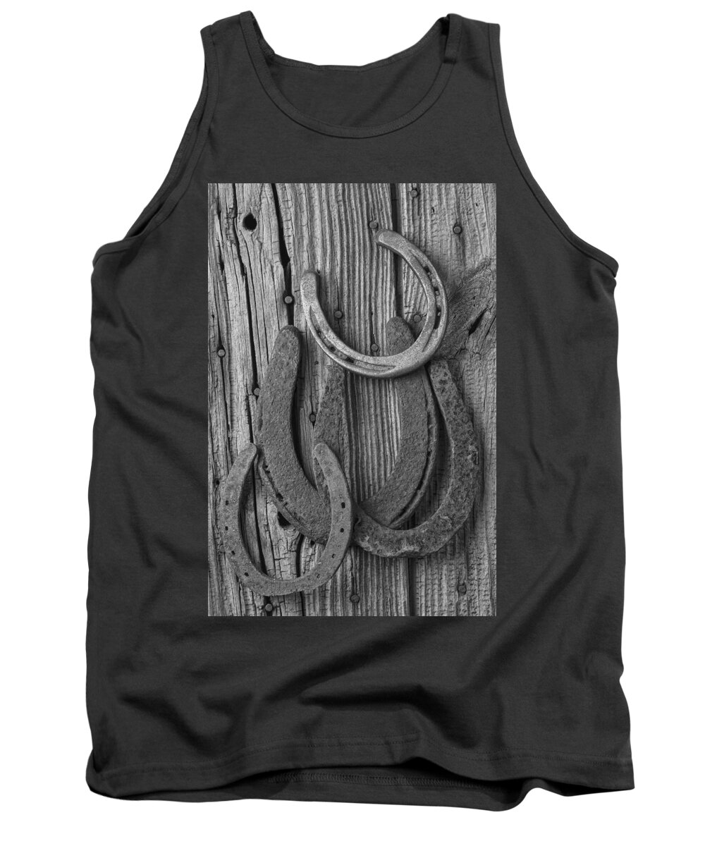 Four Horseshoes Tank Top featuring the photograph Four Horseshoes by Garry Gay