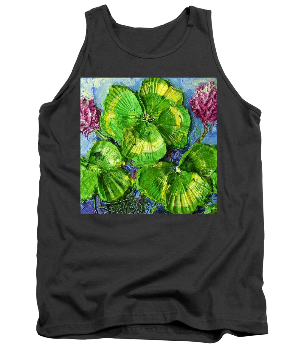St. Patrick's Day Tank Top featuring the painting Green Four Leaf Clovers by Paris Wyatt Llanso