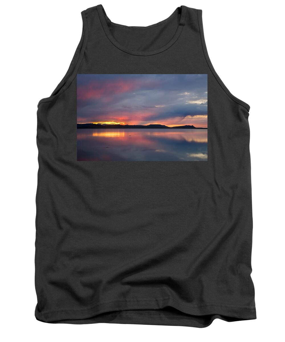 Sunset Tank Top featuring the photograph Freezeout Lake Sunset by Jack Bell