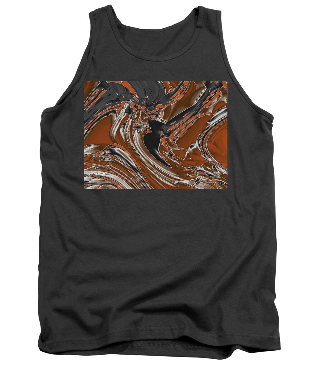 Abstract Tank Top featuring the digital art Frost and Woodsmoke by Judi Suni Hall