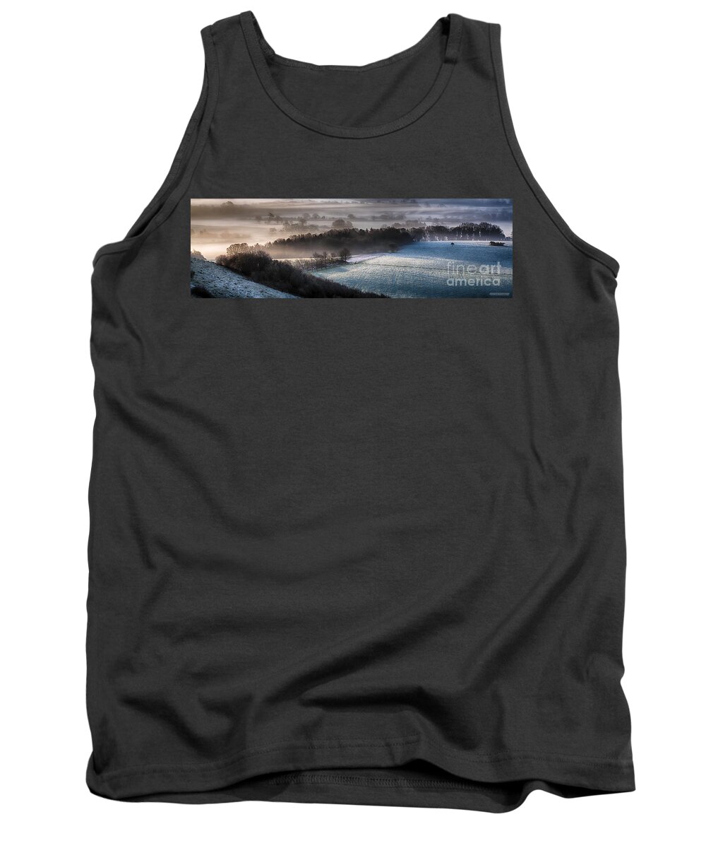 Landscape Tank Top featuring the photograph Frosty spring morning panoramic by Simon Bratt