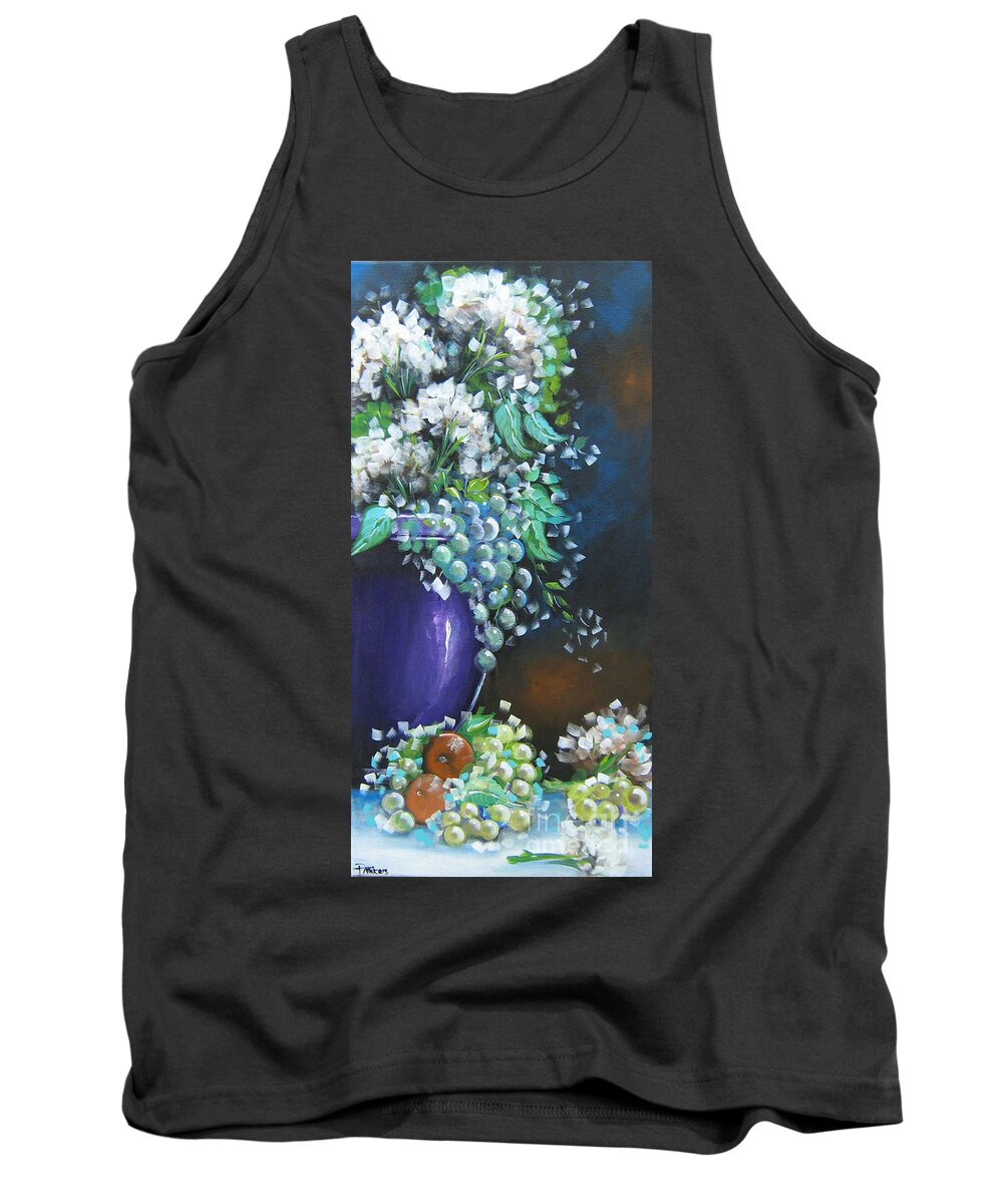Flowers Tank Top featuring the painting Fruit and Flowers Still Life by Bella Apollonia