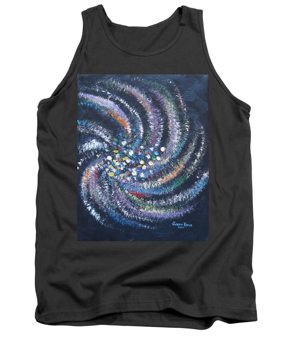 Space Tank Top featuring the painting Galaxy Swirl by Judith Rhue