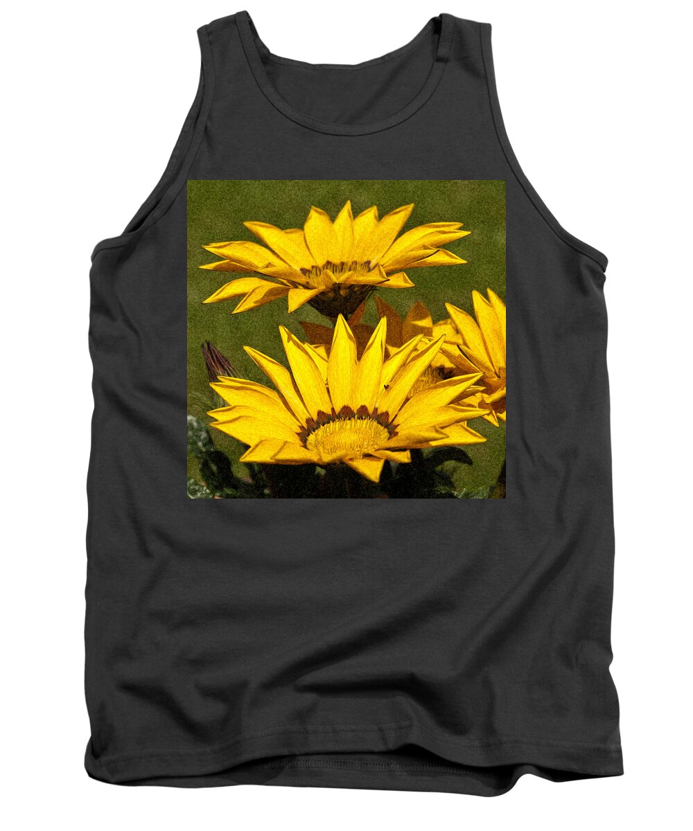 Yellow Tank Top featuring the photograph Gazanias by Steve Purnell