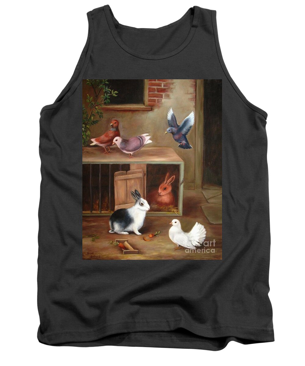 Four Doves Tank Top featuring the painting Gentle Creatures by Hazel Holland