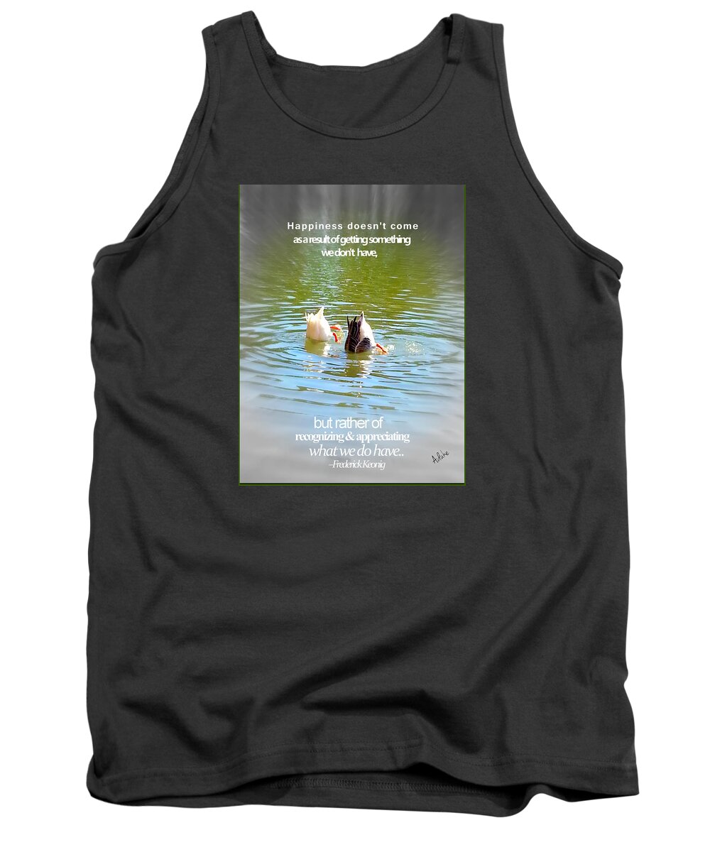 Ducks Tank Top featuring the photograph Getting Happiness by Maria Aduke Alabi