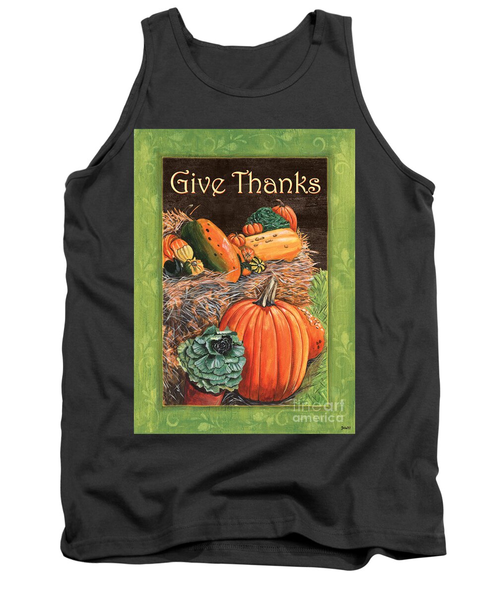 Thanksgiving Tank Top featuring the painting Give Thanks by Debbie DeWitt
