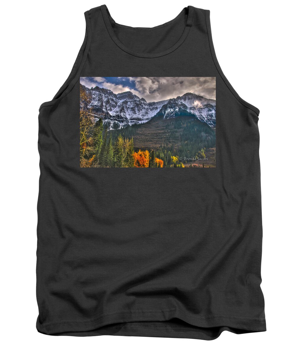 Brenda Jacobs Fine Art Tank Top featuring the photograph Glacier National Park Montana by Brenda Jacobs
