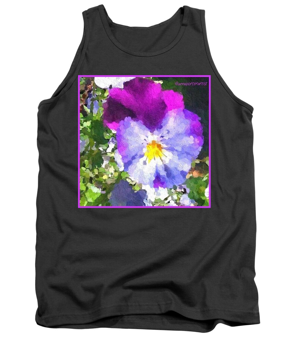 Instanaturelover Tank Top featuring the photograph #glazed Pansies, An Original #digital by Anna Porter