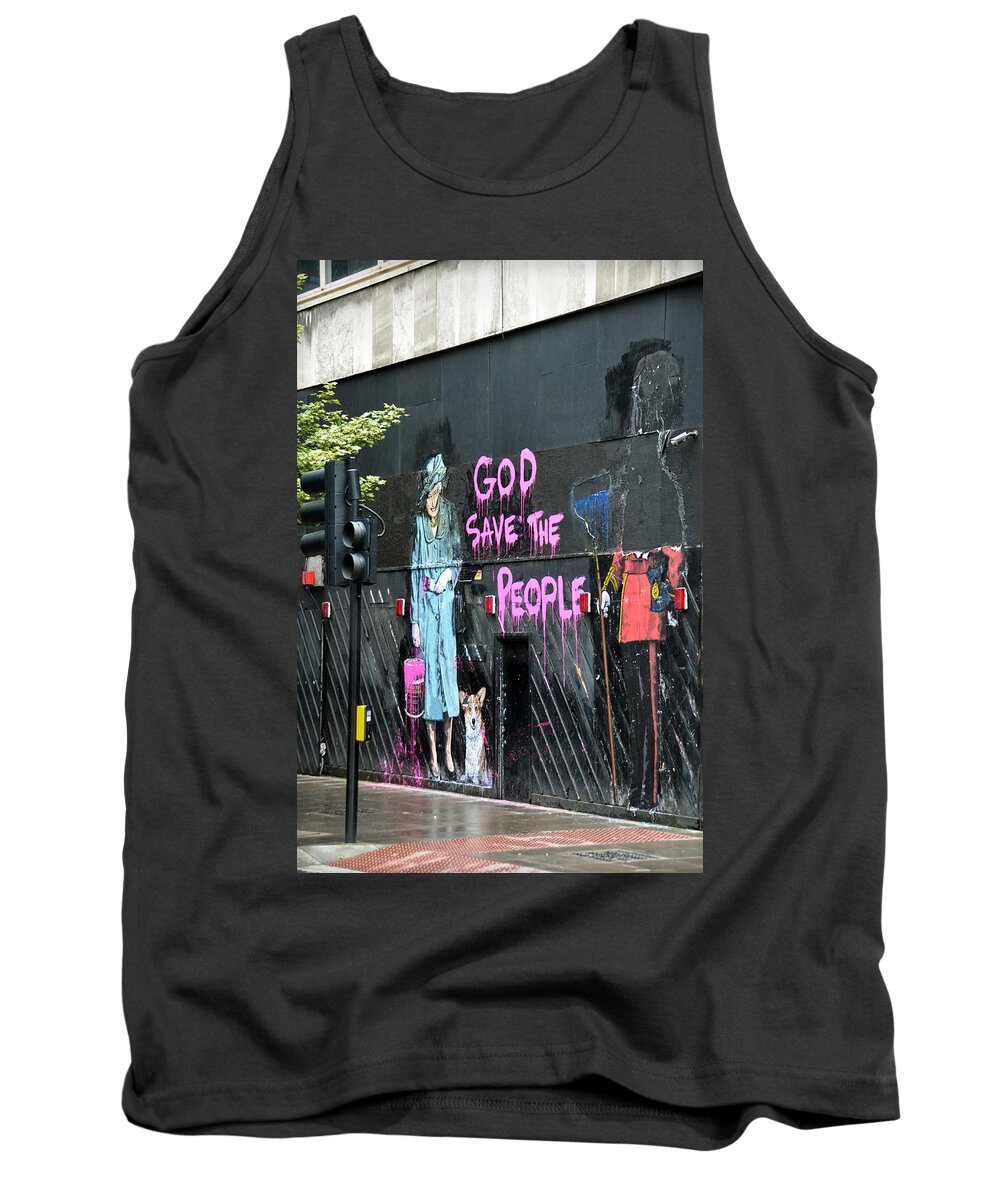 Graffiti Tank Top featuring the photograph God save the people by RicardMN Photography