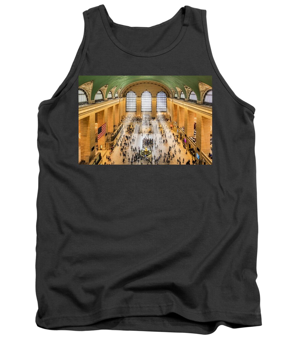 New York City Tank Top featuring the photograph Grand Central Terminal Birds Eye View I by Susan Candelario