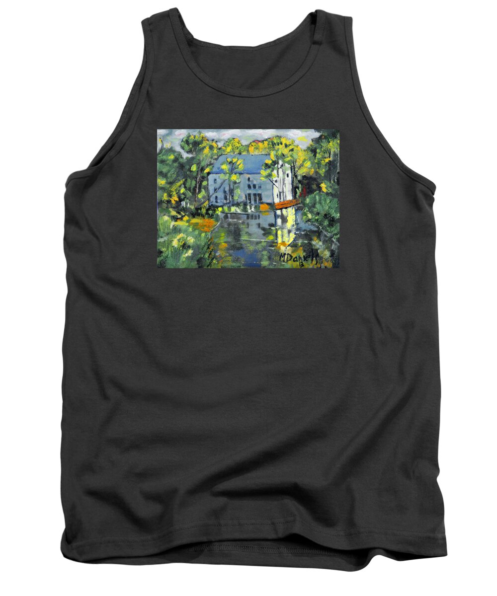 Painting Tank Top featuring the painting Green Township Mill House by Michael Daniels