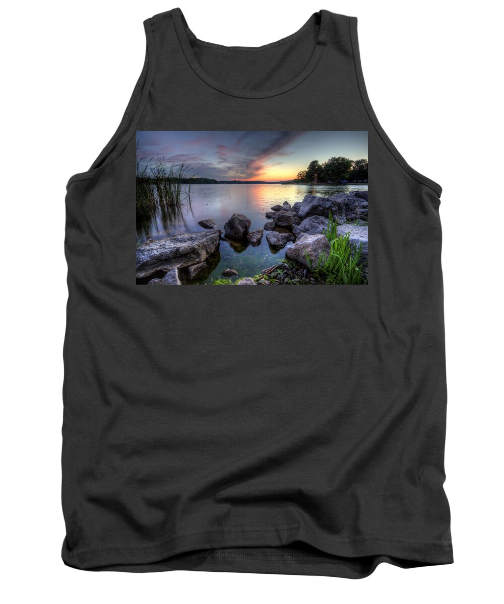 Sunset Tank Top featuring the photograph Guilford Lake Sunset by David Dufresne