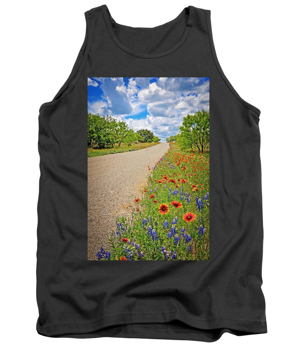 Happy Road Tank Top featuring the photograph Happy Road by Lynn Bauer