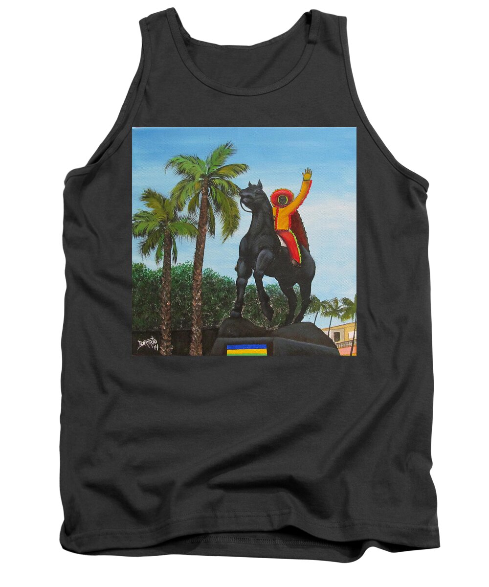Hatillo Tank Top featuring the painting Hatillo Monument by Gloria E Barreto-Rodriguez