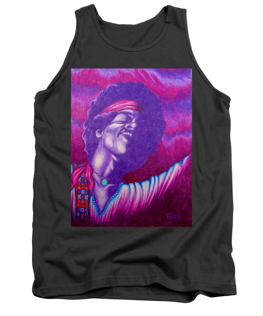 Michael Tank Top featuring the drawing Haze by Michael TMAD Finney