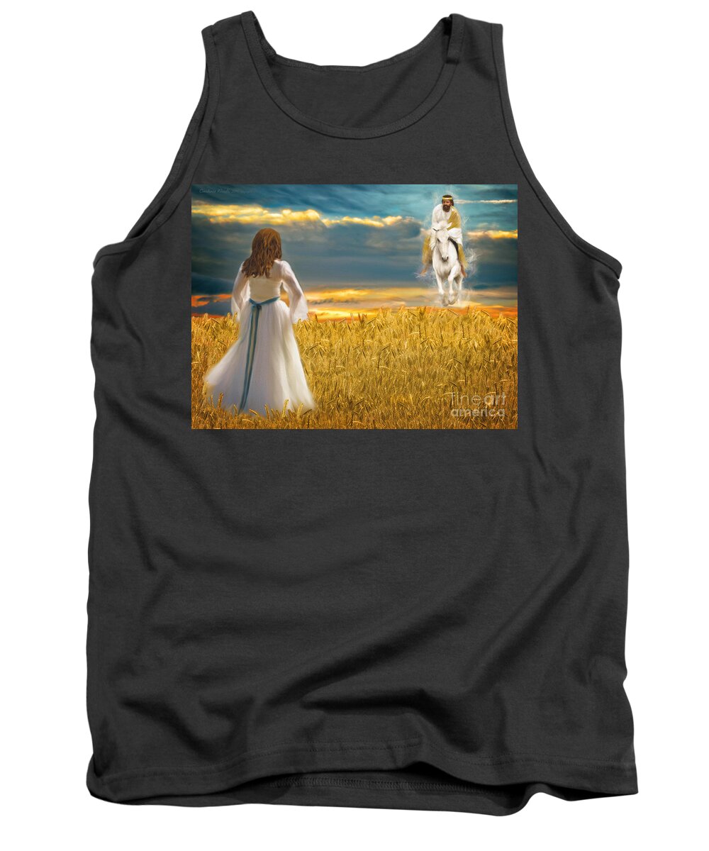 Prophetic Art Tank Top featuring the painting He Is Coming by Constance Woods