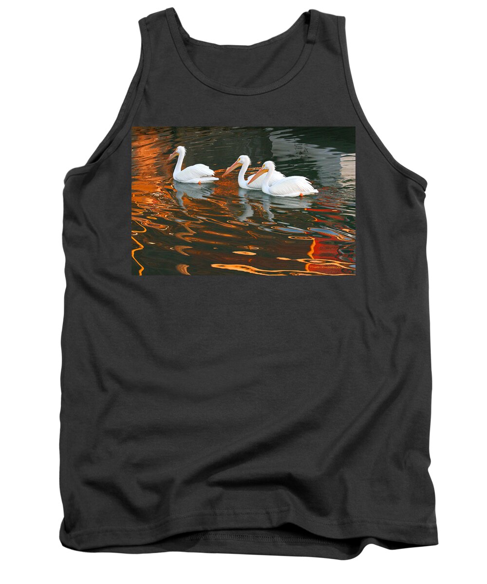 Pelicans Tank Top featuring the photograph Heading Home by Roger Rockefeller