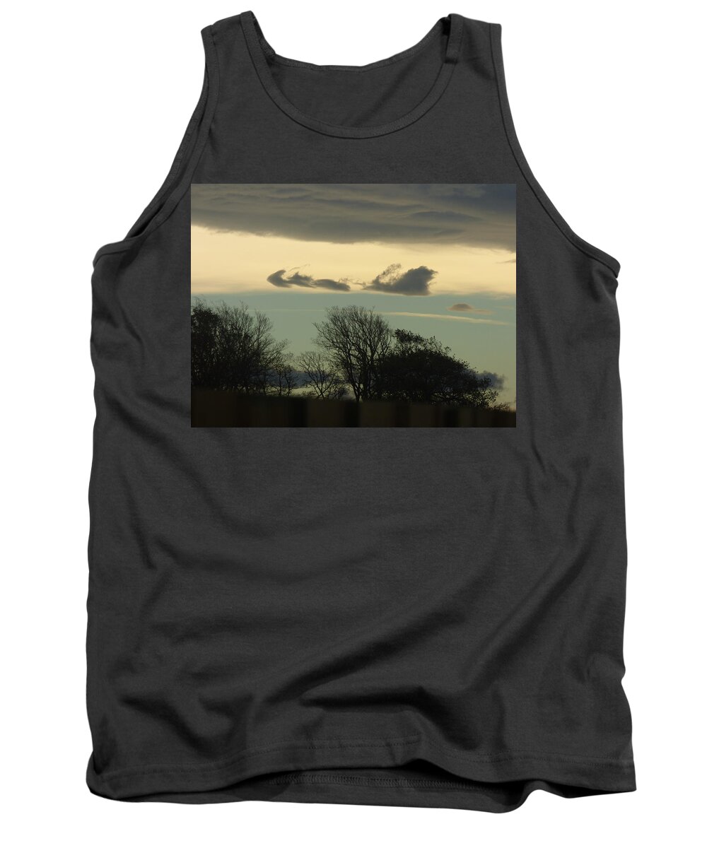 Cloud; Dusk; Twilight; Winter; Santa Claus; Father; Christmas; Xmas; Sleigh; Reindeer; Rudolph; Reins; Presents; Sacks Tank Top featuring the photograph Here Comes Santa Claus by Steve Taylor