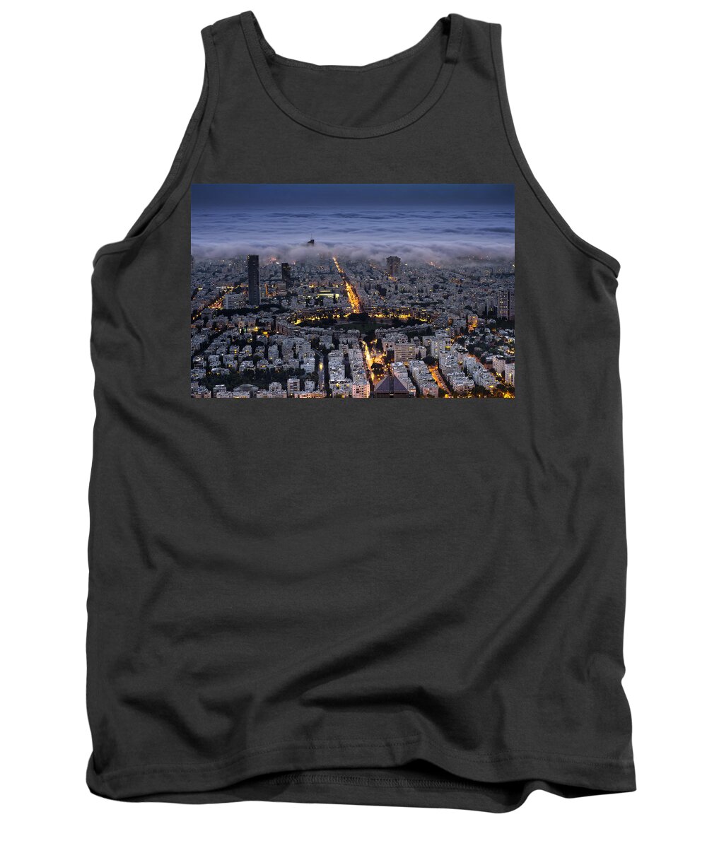 Israel Tank Top featuring the photograph Here comes the Fog by Ron Shoshani