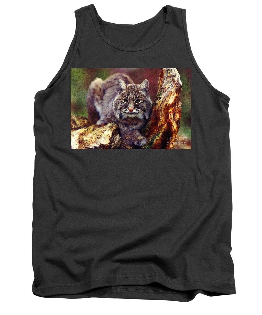  Tank Top featuring the digital art Here Kitty Kitty by Lianne Schneider