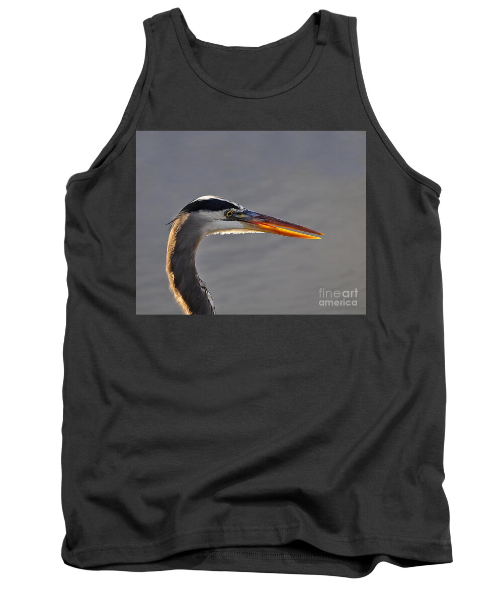 Great Blue Heron Tank Top featuring the photograph Highlighted Heron by Al Powell Photography USA