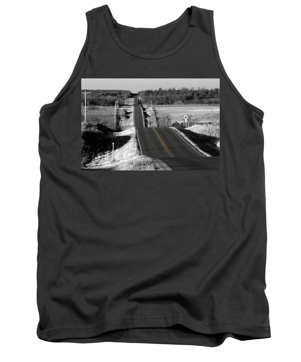 B&w Tank Top featuring the photograph Hilly Ride by Brian Duram