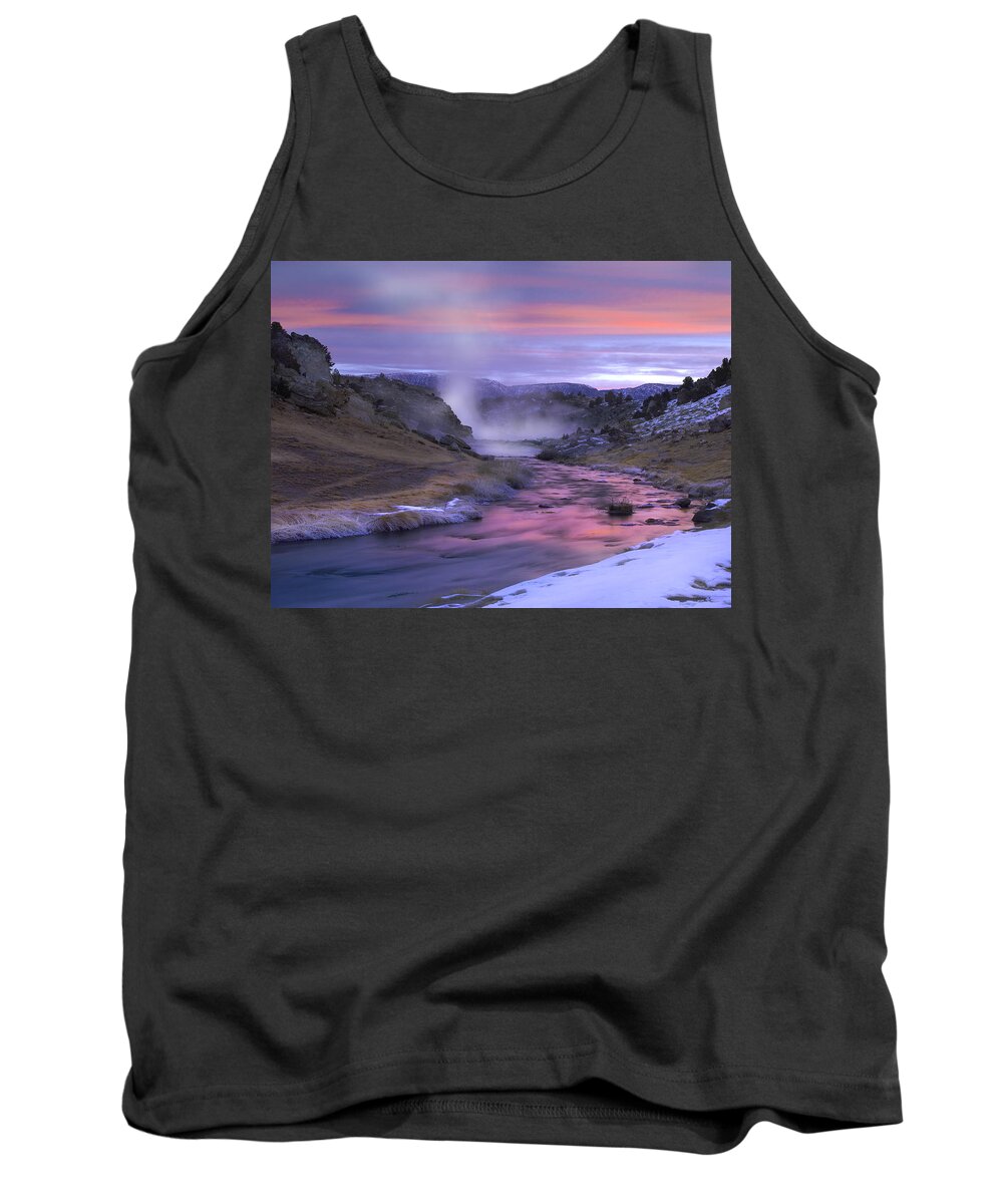 00175514 Tank Top featuring the photograph Hot Creek At Sunset Sierra Nevada by Tim Fitzharris