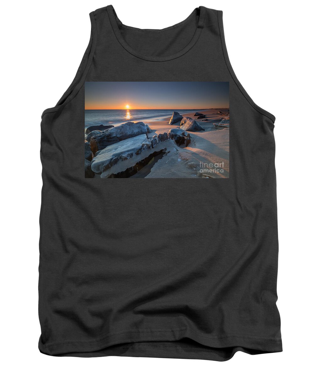 Sandy Hook Tank Top featuring the photograph Icy Morning at Sandy Hook by Michael Ver Sprill