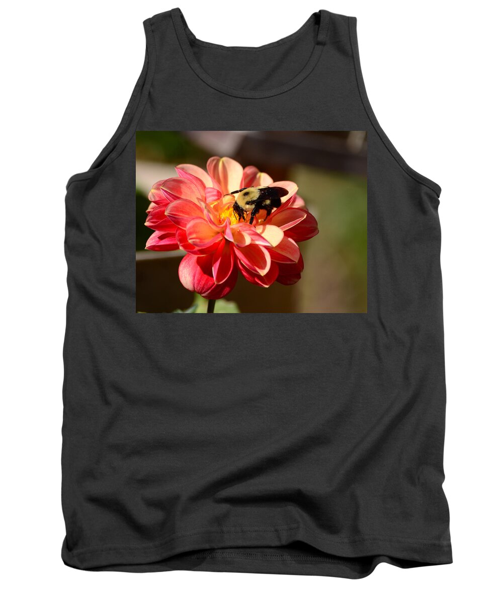 Dahlia Tank Top featuring the photograph I'm on the new Pollen Diet by Lori Tambakis