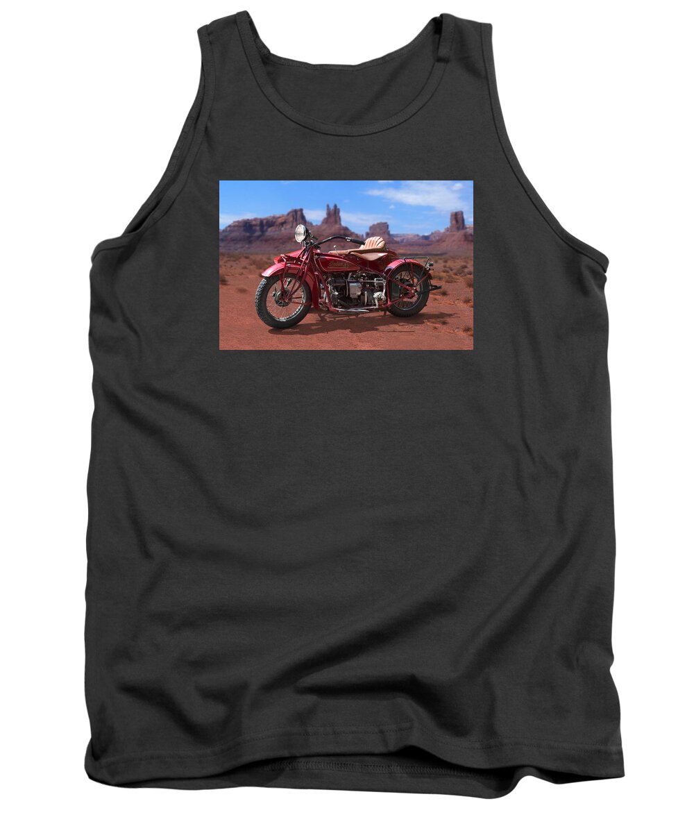 Indian Motorcycle Tank Top featuring the photograph Indian 4 Sidecar 2 by Mike McGlothlen