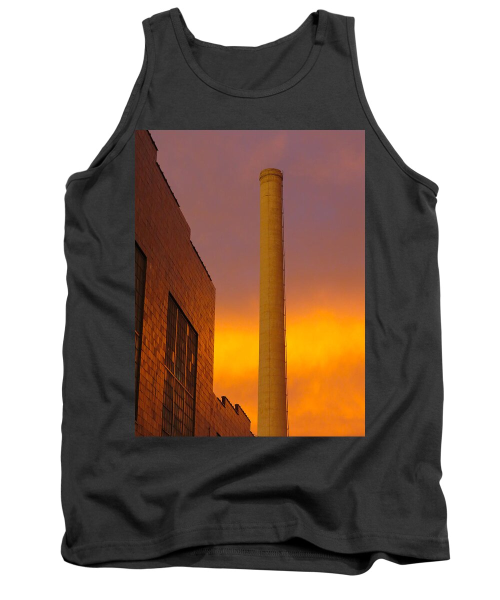 Sunrise Tank Top featuring the photograph Industrial Strength Sunrise by Tony Hake