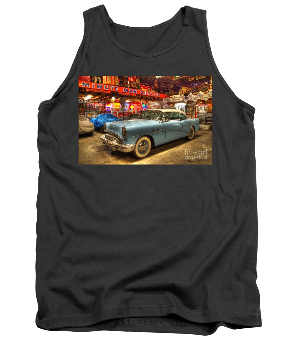 Vintage Gasoline Pumps Tank Top featuring the photograph Into The Dreamtime Route 66 by Bob Christopher