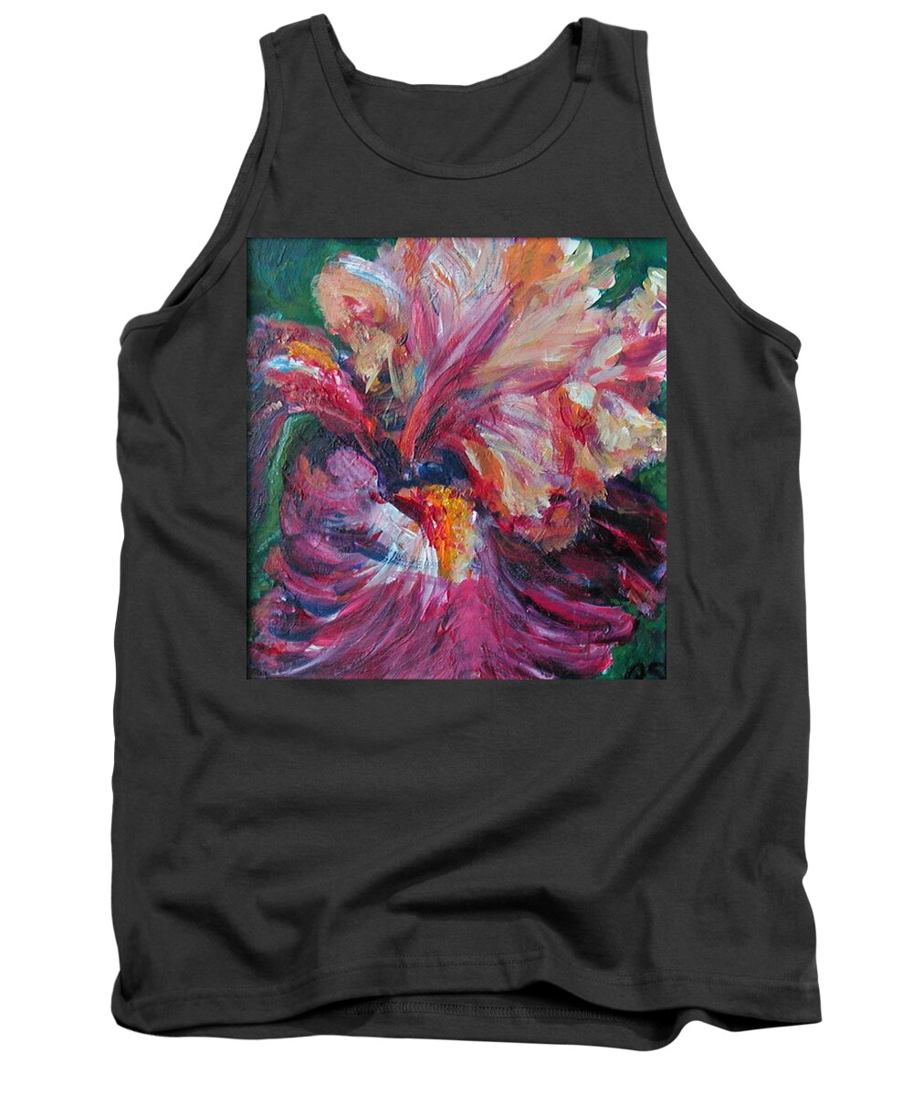 Impressionism Tank Top featuring the painting Iris - Bold Impressionist Painting by Quin Sweetman